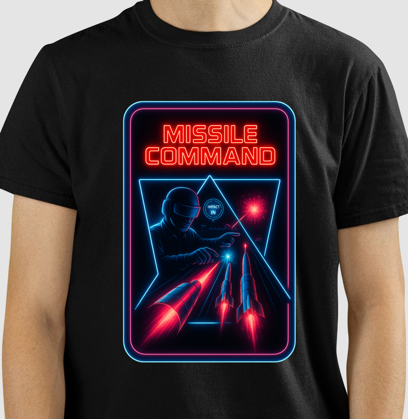🚀 Camiseta Missile Command – Neon Warfare Edition