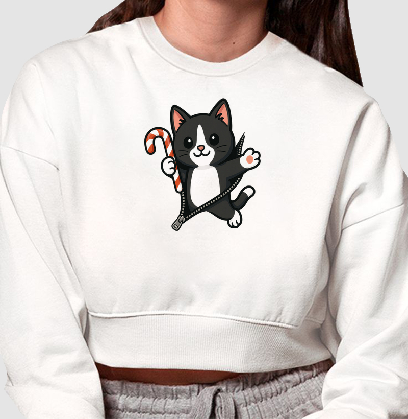Cropped Moletom - Gatinho