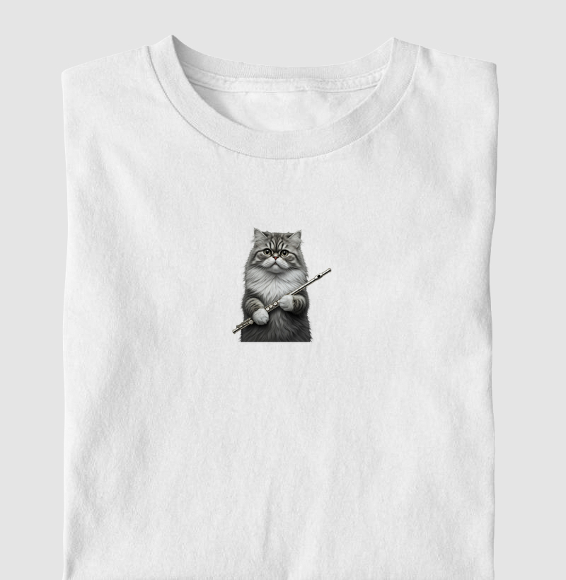 T-shirt Gato Flautista 