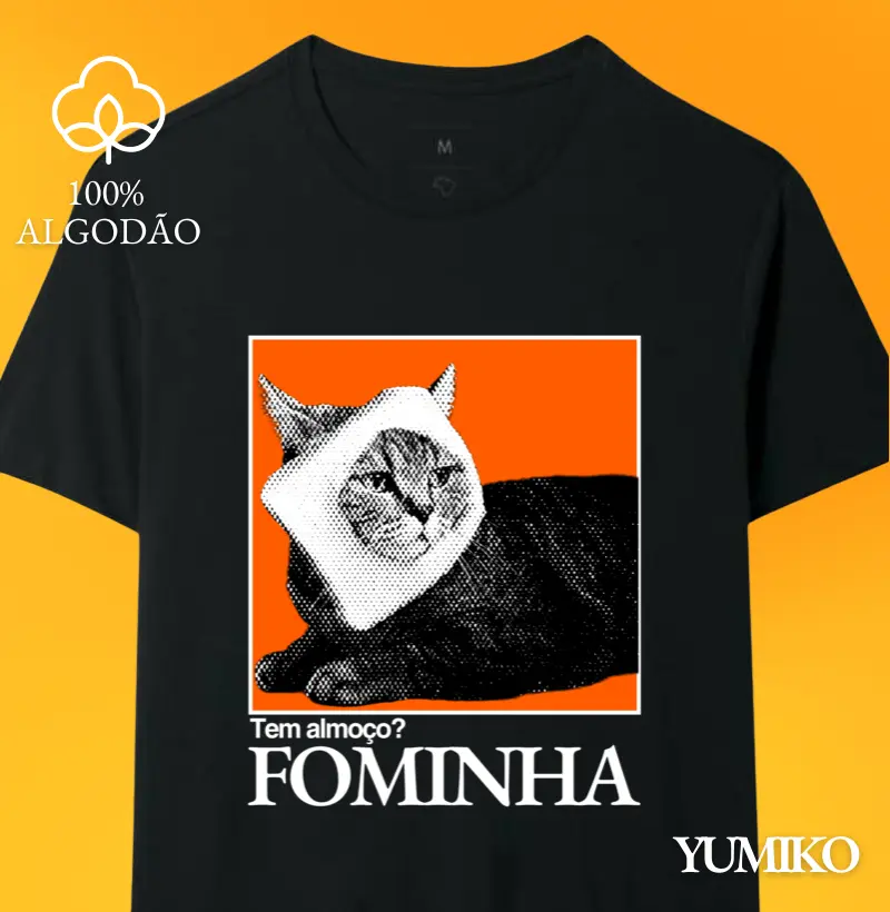 Camiseta Tem almoço? Fominha - Quadro (T-Shirt & Baby Look)
