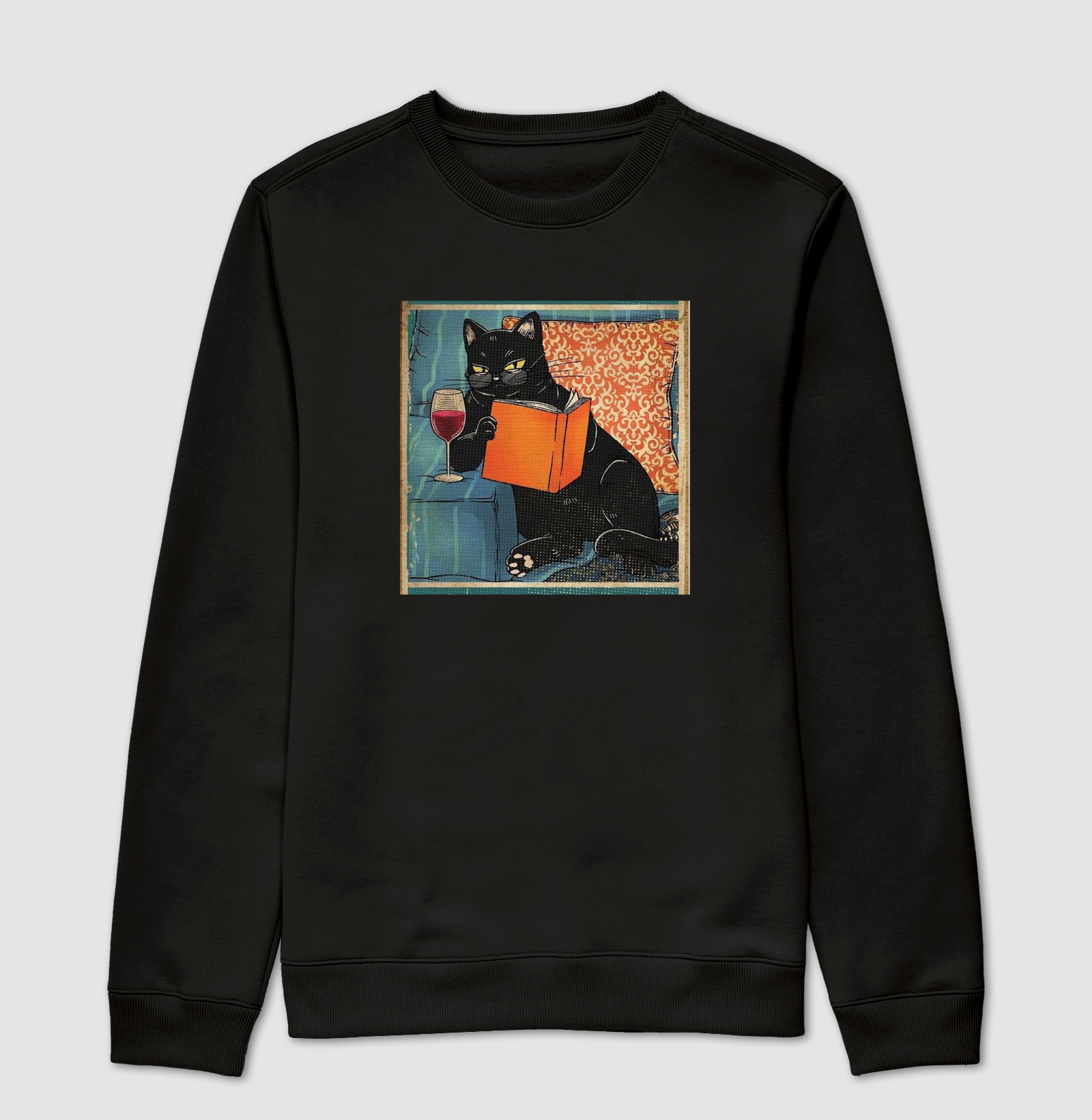 Camiseta Gatos, Vinhos e Livros