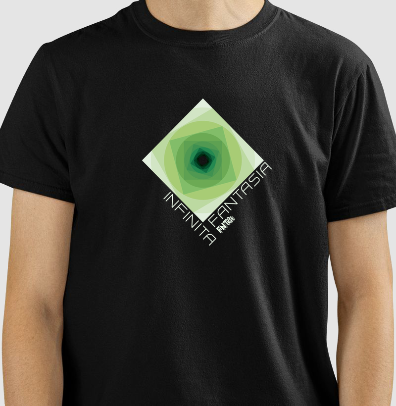 T-SHIRT "INFINITA FANTASIA" / VERDE ESTAMPA MÉDIA