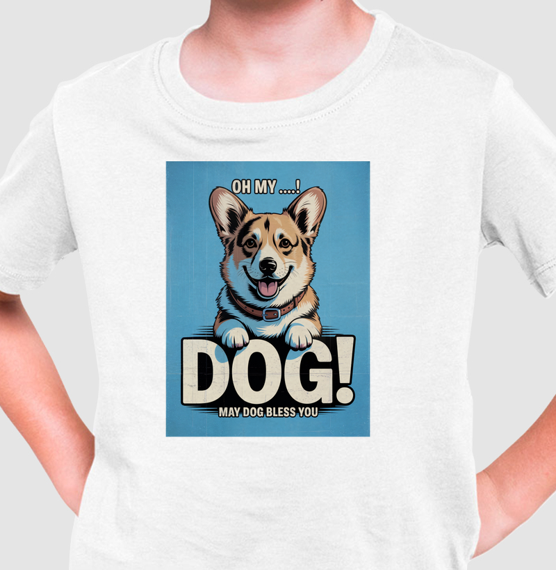 Camiseta Infantil OMD — Oh My Dog! Corgi