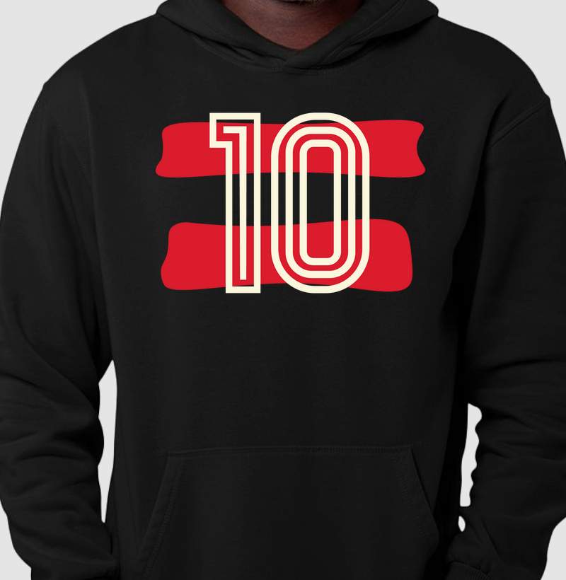 Moletom Canguru camisa 10 rubro negra