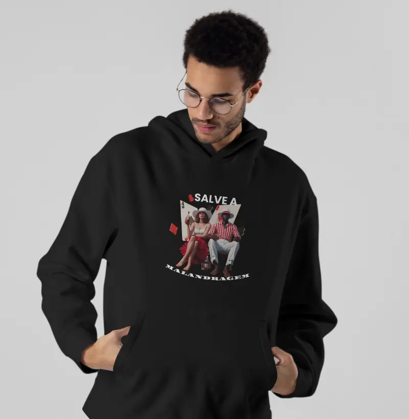 Moletom Hoodie - unissex - 100% Algodão - Casal Malandragem