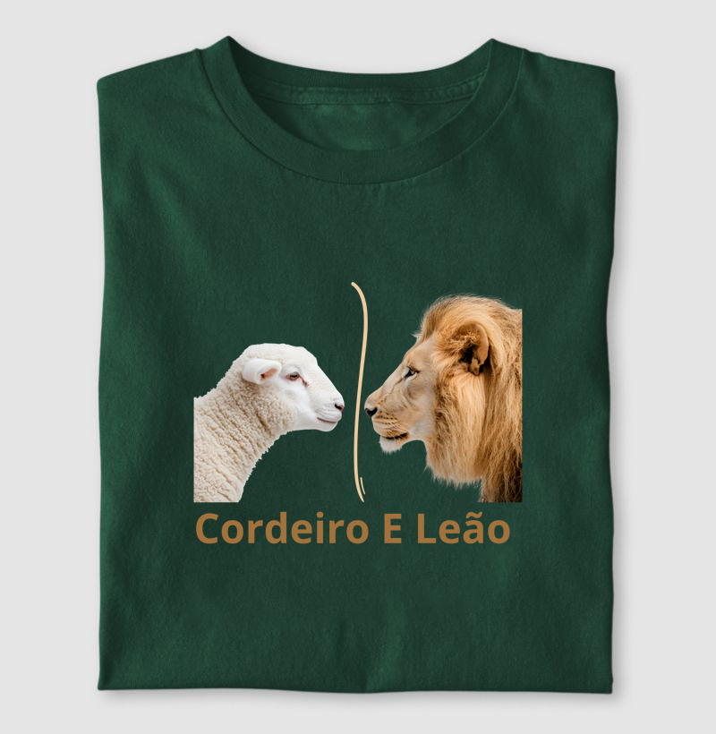 🦁🐑 Camiseta – Cordeiro e Leão