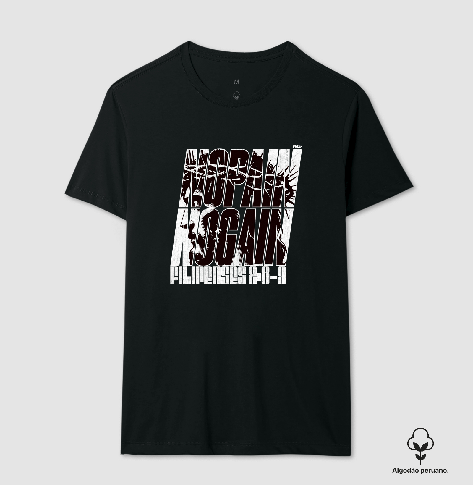 Camiseta Algodão Peruano com Estampa - No Pain No Gain