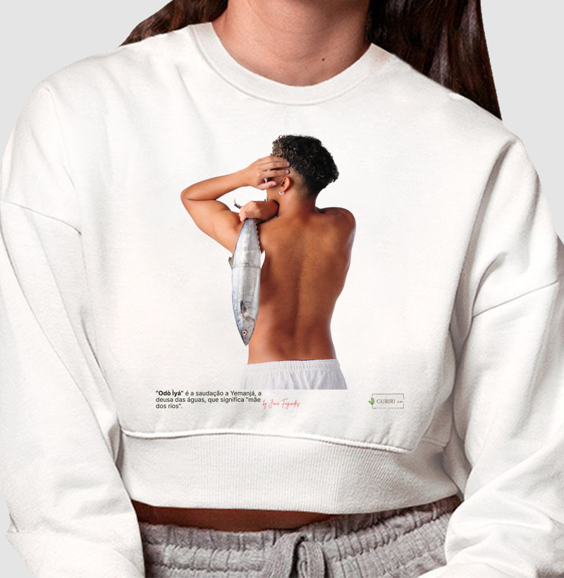 Cropped Moletom - COLAB - Iemanjá - Proteção - by Jove Fagundes