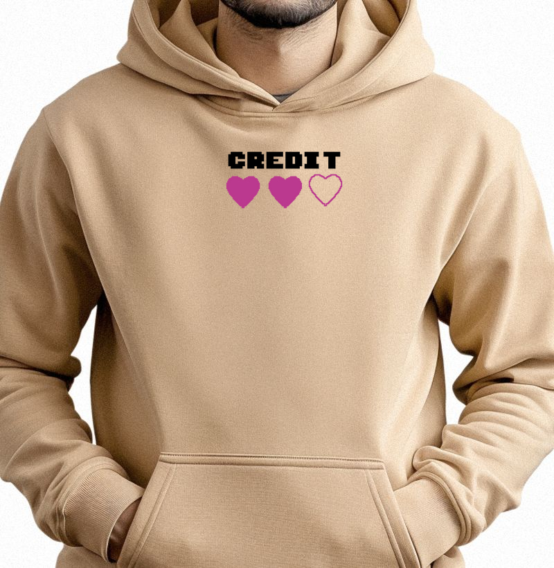 Moletom Slim com Bolso “Credit Hearts”