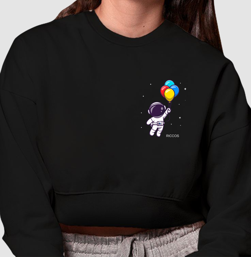 Moletom Cropped Astronauta 