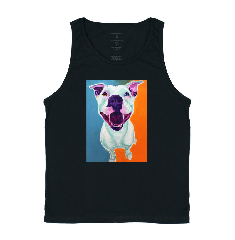 Pit bull Branco fundo colorido
