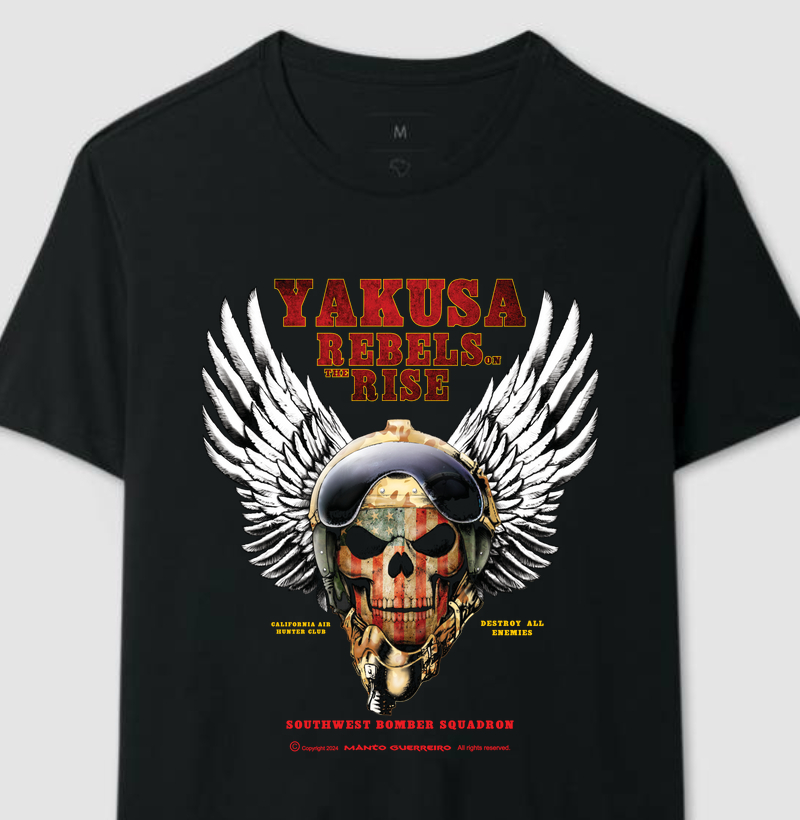 Camisa YAKUSA REBELS USA Preta Masculina