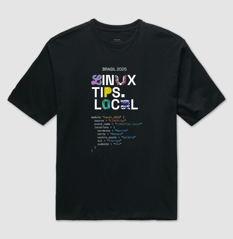 T-Shirt LINUXtips local - Edição Limitada