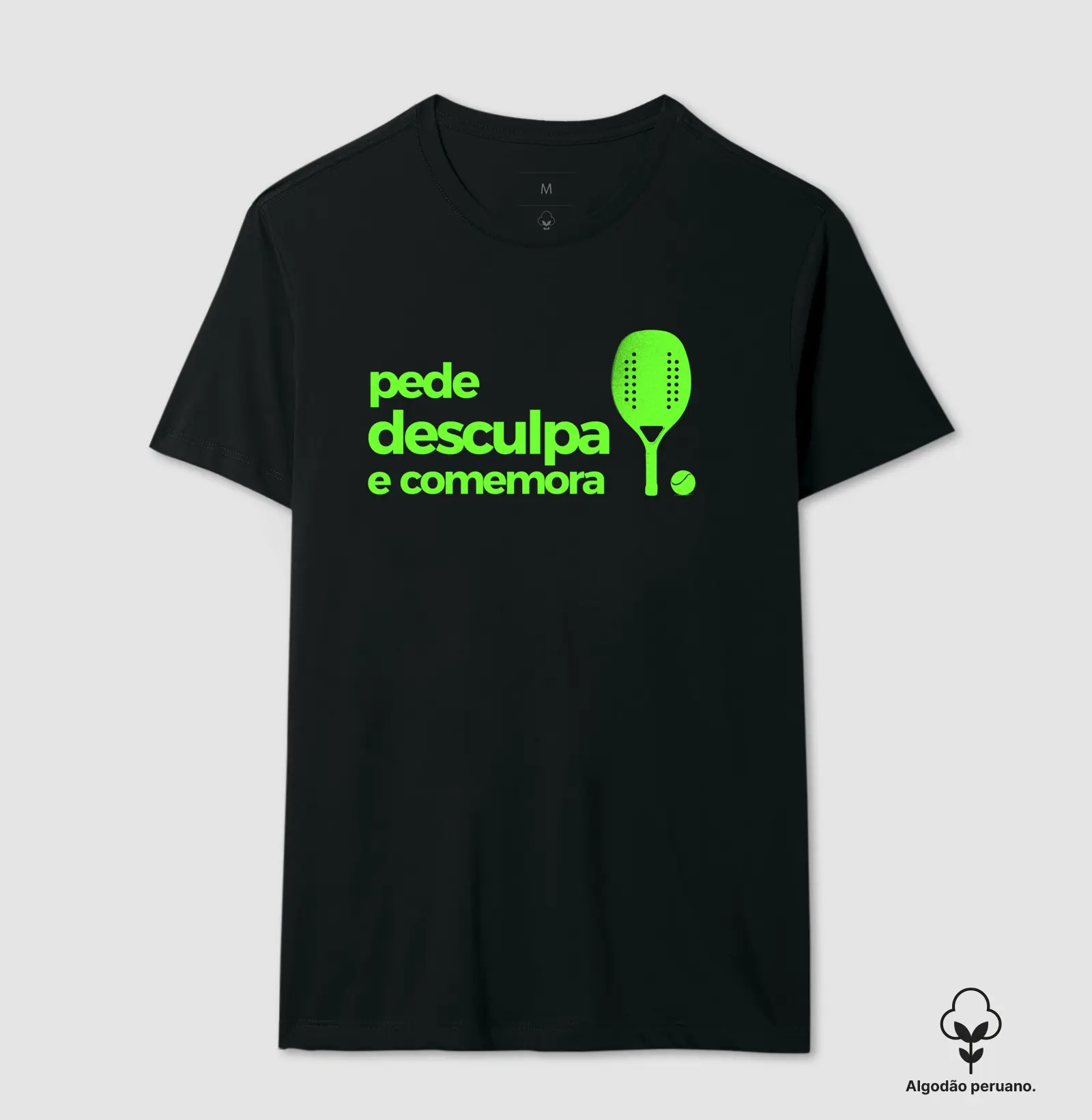 Camiseta clássica Pede desculpa e comemora 