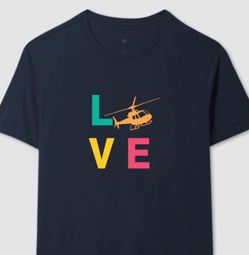 Camiseta LOVE Helicóptero UNISSEX