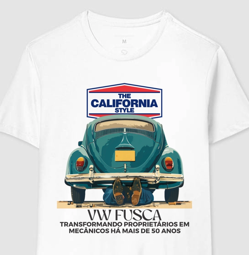 Camiseta Fusca - Transformando Proprietários em Mecânicos há mais de 50 anos
