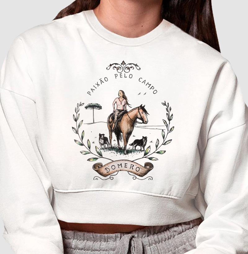 moletom cropped paixão pelo campo