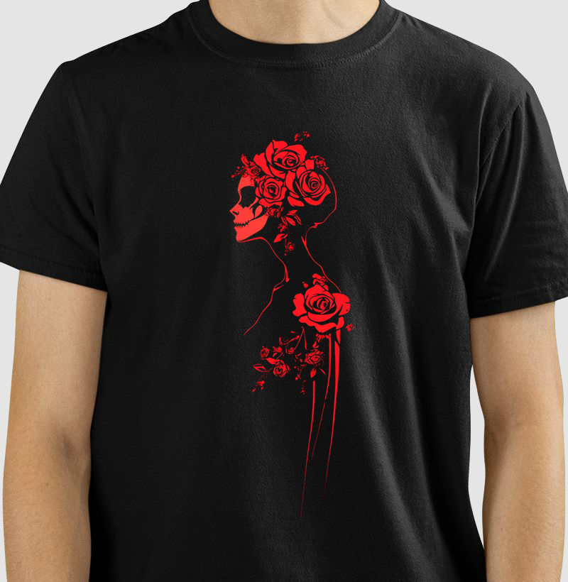 Camiseta Rosa Caveira
