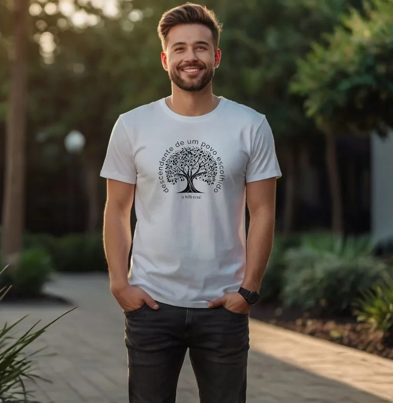 CAMISETA MASCULINA - DESCENDENTE DE UM POVO ESCOLHIDO