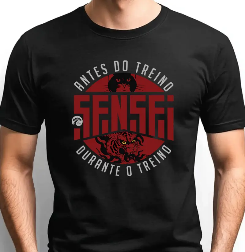 Sensei antes e durante o treino