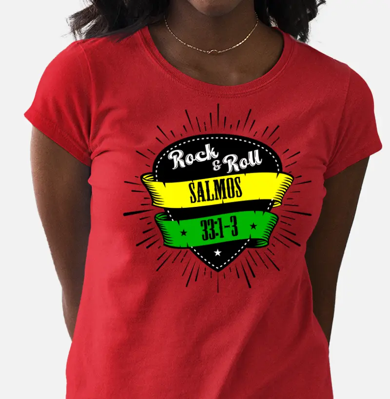 Camiseta - Rock & Roll - Salmos 33-1 a 3