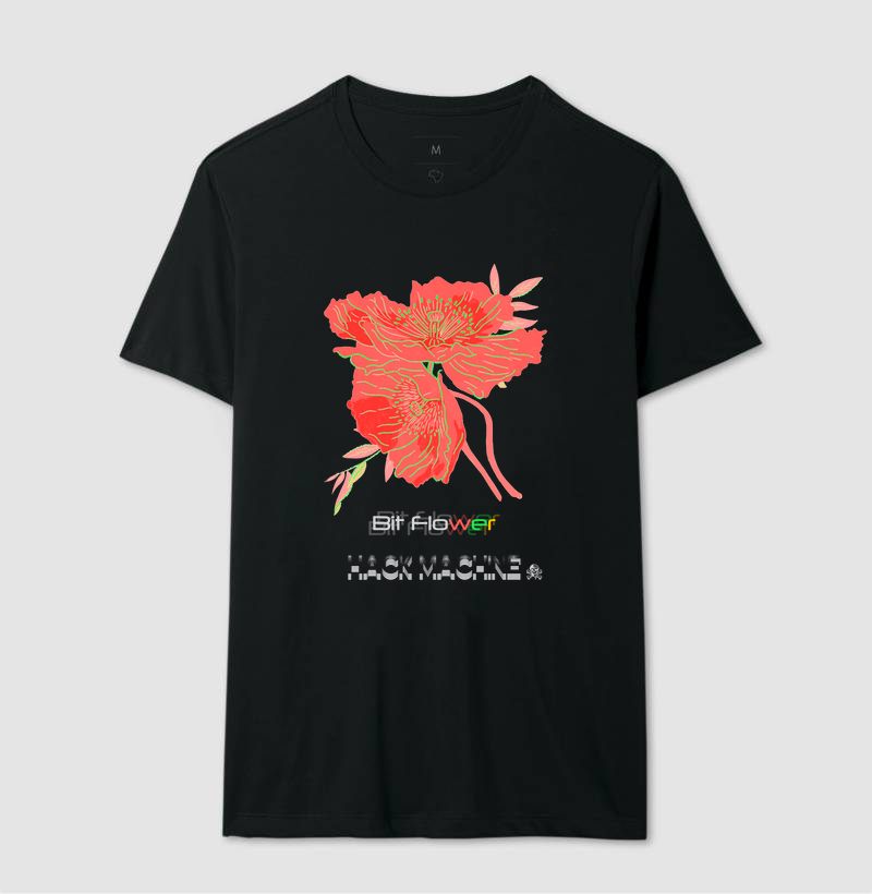 Camiseta Bit Flower Neon Petals | Hack Machine™