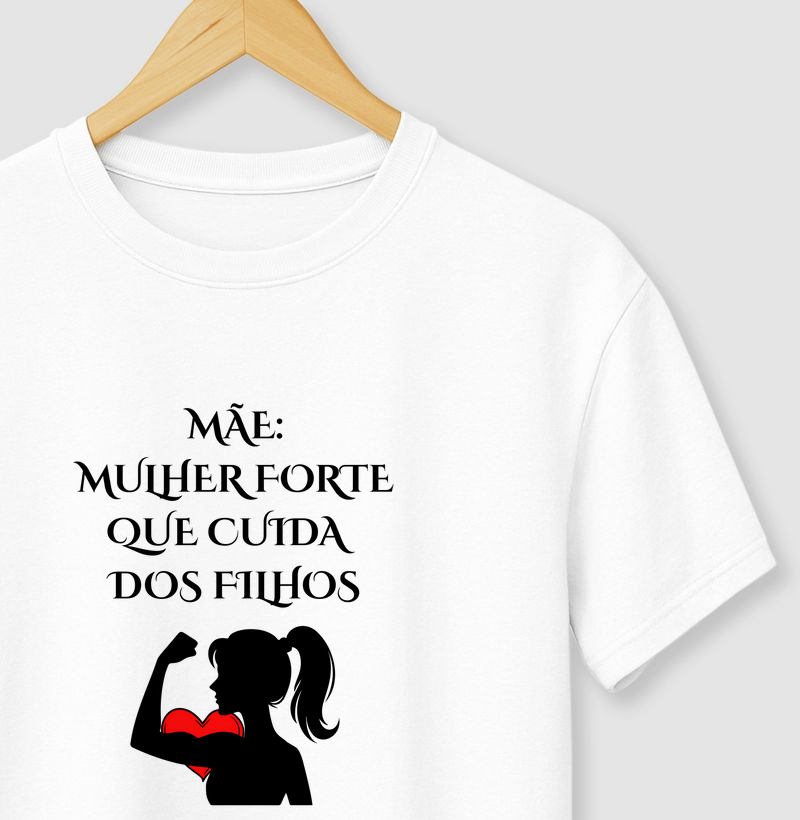 Mãe mulher forte que cuida dos filhos