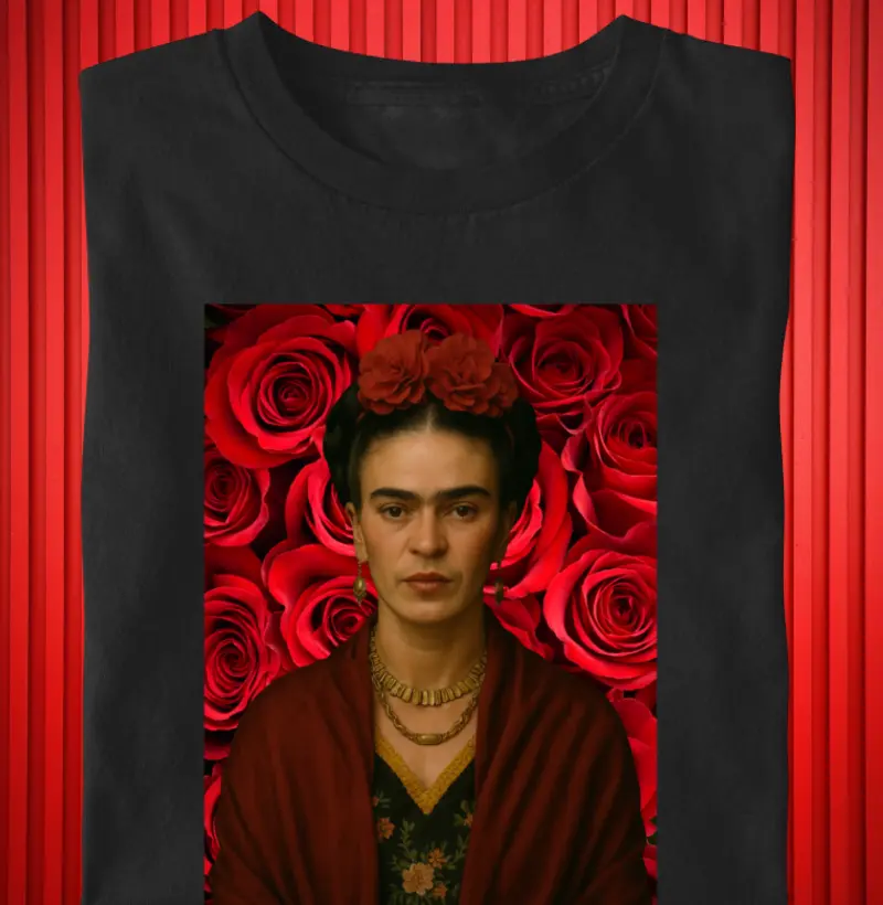 RETRATO DE FRIDA ENTRE ROSAS