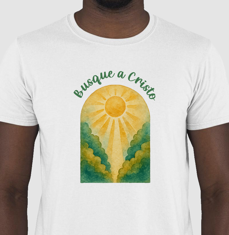 Camiseta "Busque a Cristo" - Aquarela