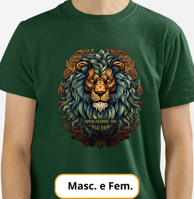 Camiseta Leão - Apocalipse 5:5 - Ele Vem