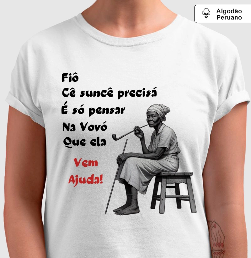 Camiseta Algodão Peruano - Premium - Frases preta velha