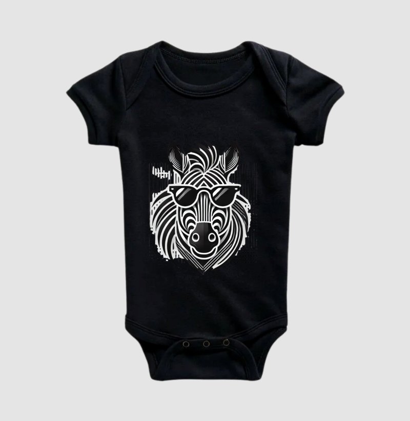 Body Infantil Animalis Zebra com Estilosa 100% Algodão