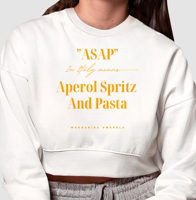 Cropped Moletom ASAP - Aperol Spritz & Pasta