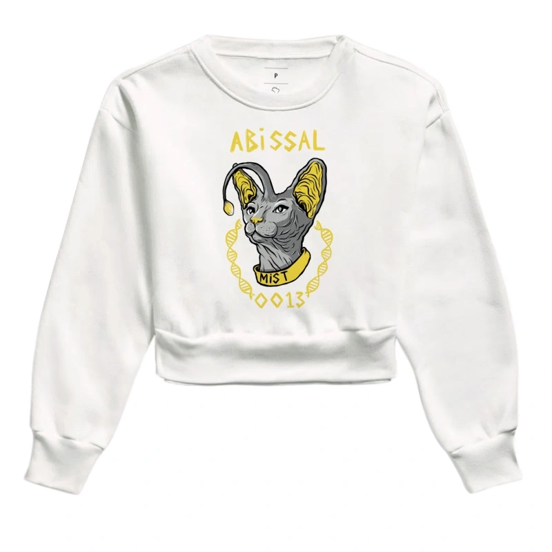 Moletom Cropped Grey Cat 0013