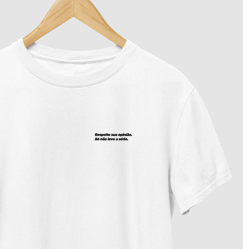 Frase - respeito sua opinião - texto preto