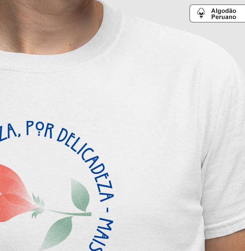 Estampa Rosa Mais Beleza - Branco Masc.