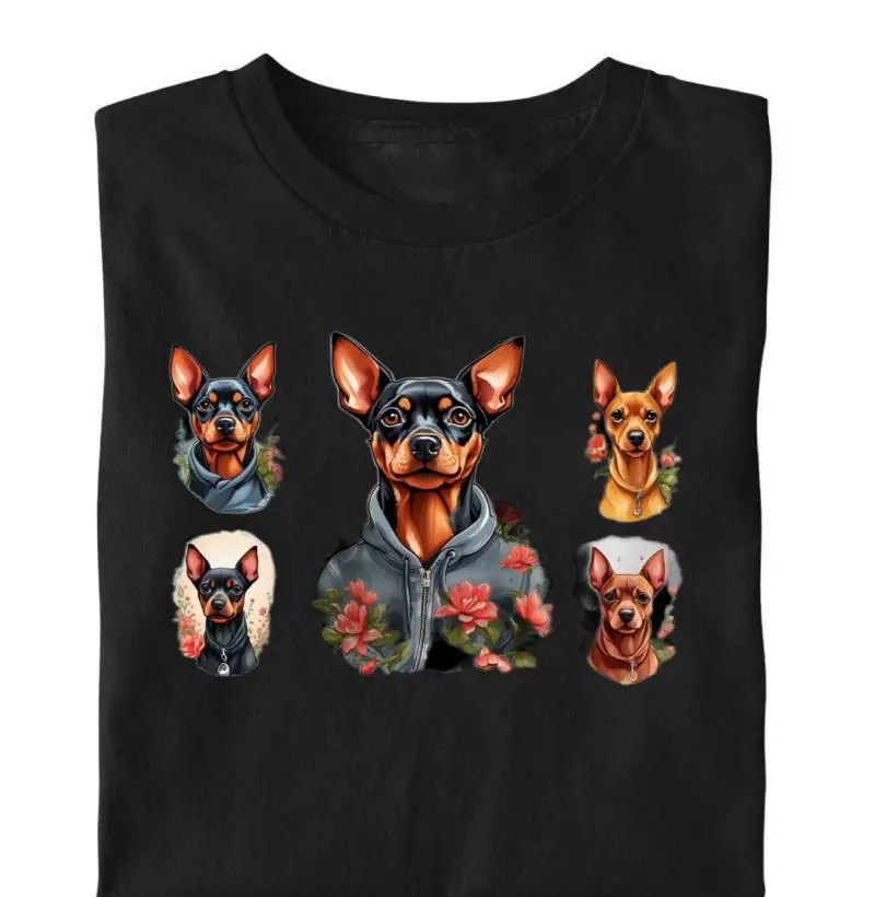 Camiseta Pinscher cinco cores diferentes 