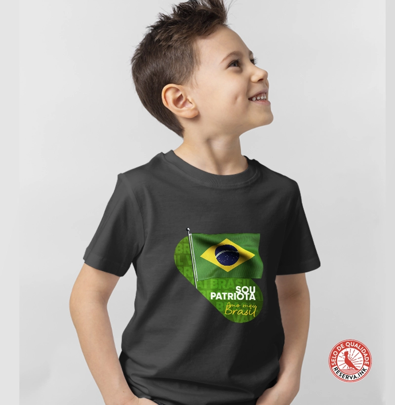 T Shirt Infantil Menino e Menina Patriota