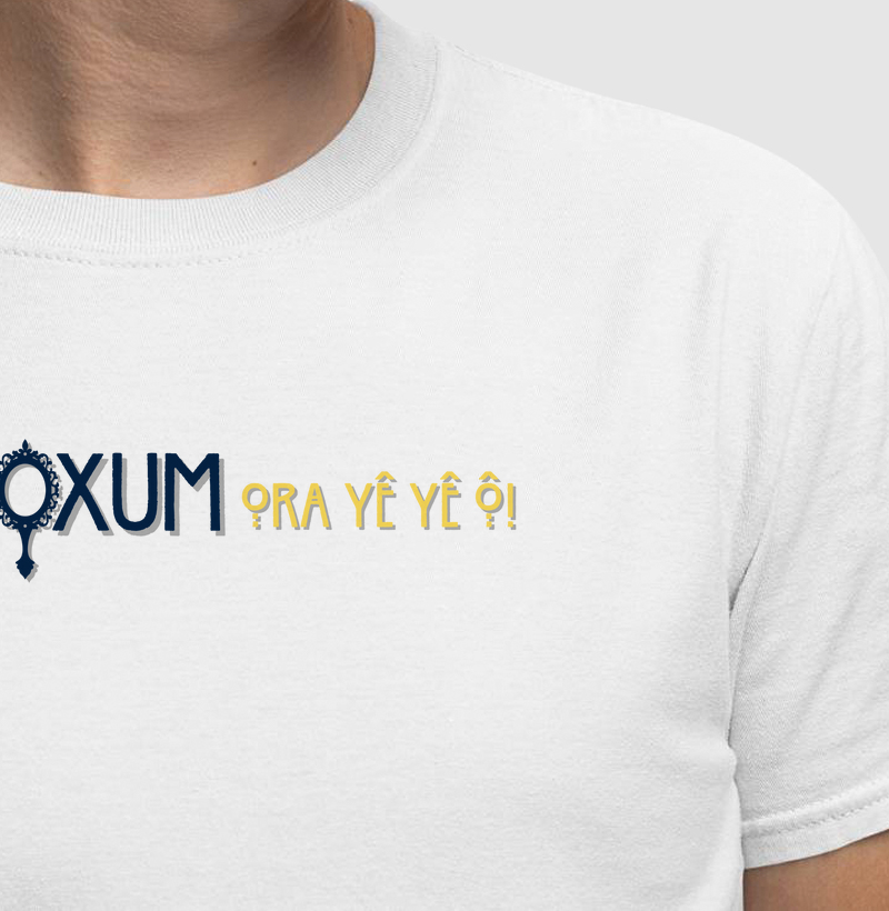 Camiseta Salve Mãe Oxum Sombreada Branca Masc.