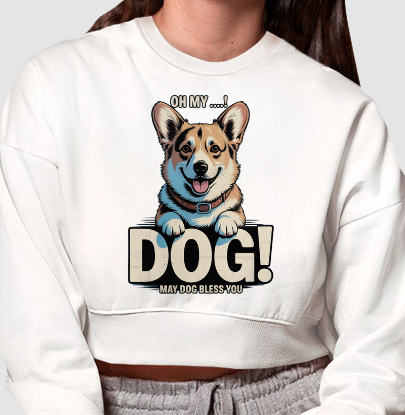 Cropped Moletom OMD - Oh My Dog! Corgi