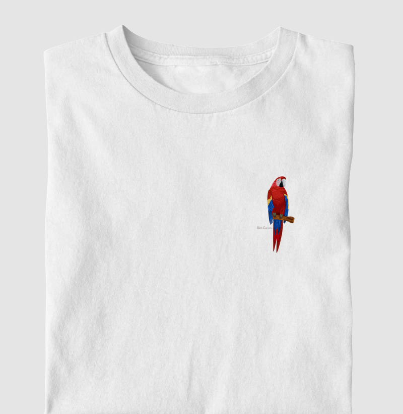 Arara Vermelha Galho Minimalista Criativa