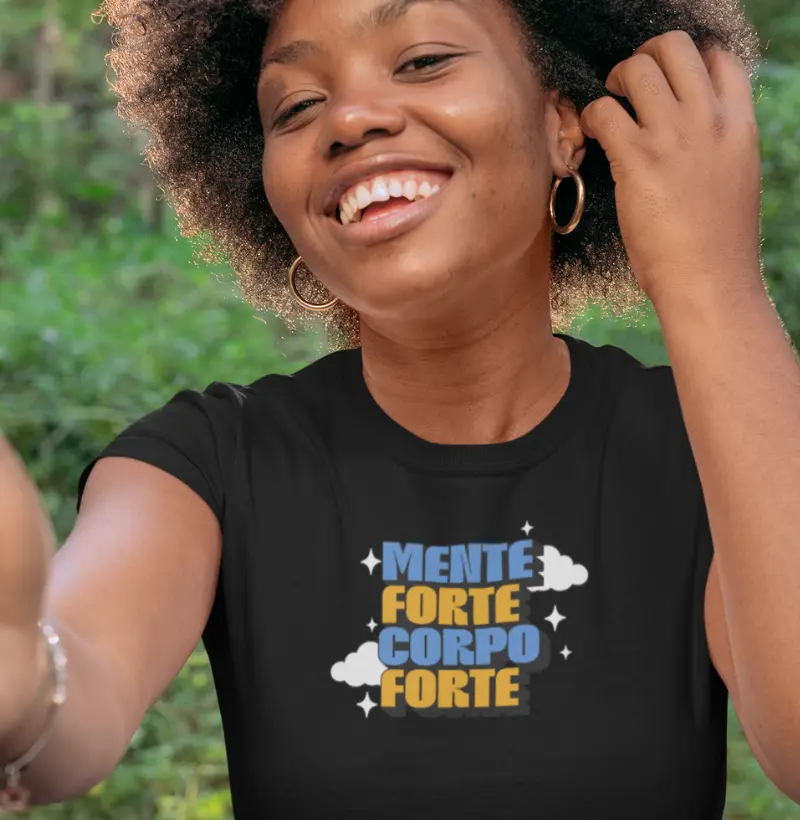 Camiseta Fitness | Mente Forte, Corpo Forte | Equilíbrio Atlético | Motivação Total | Estampa Inspiradora