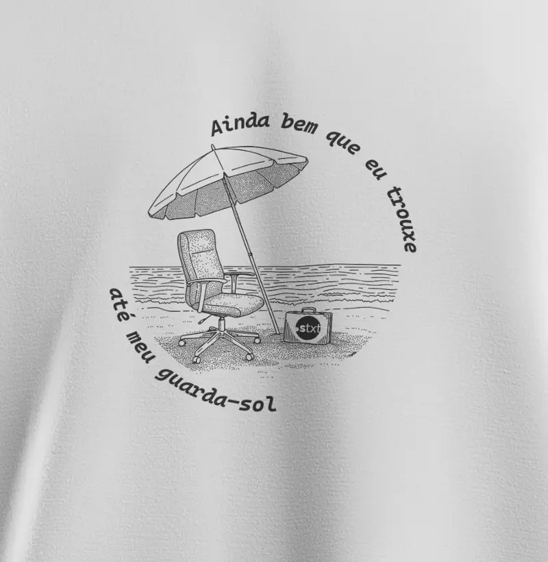 Camiseta Slim - Escritório na praia