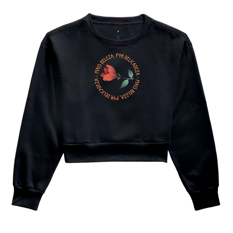 Estampa Rosa Mais Beleza - Preto Fem.