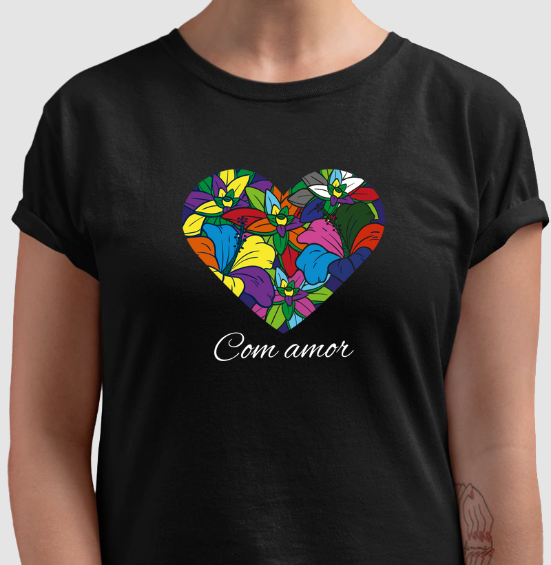 Coracao de flores com amor