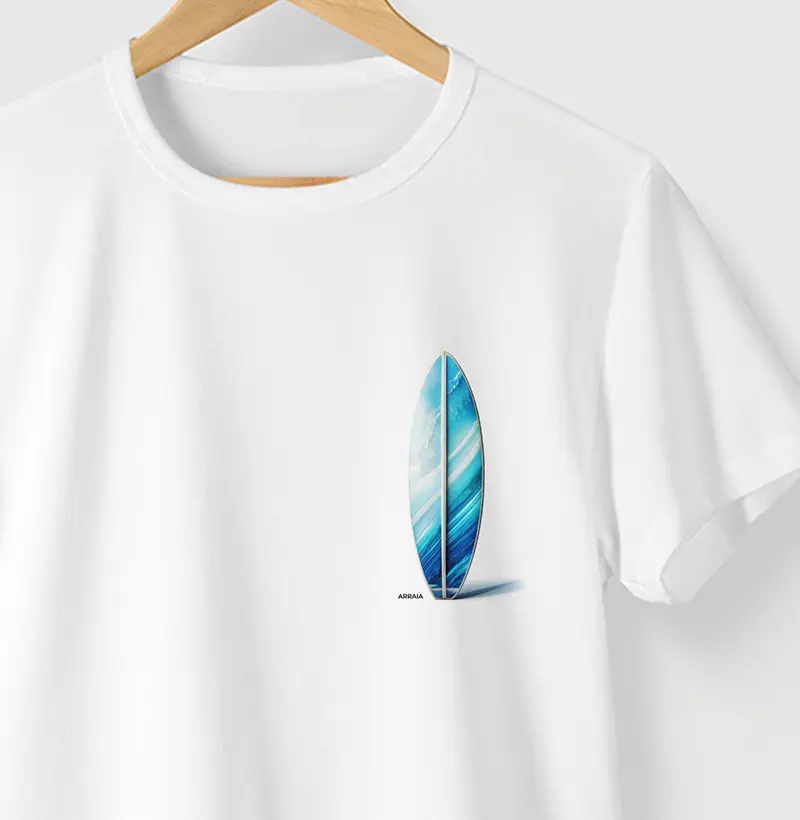 Camiseta SURF BLUE - BRANCA - (100% Algodão)