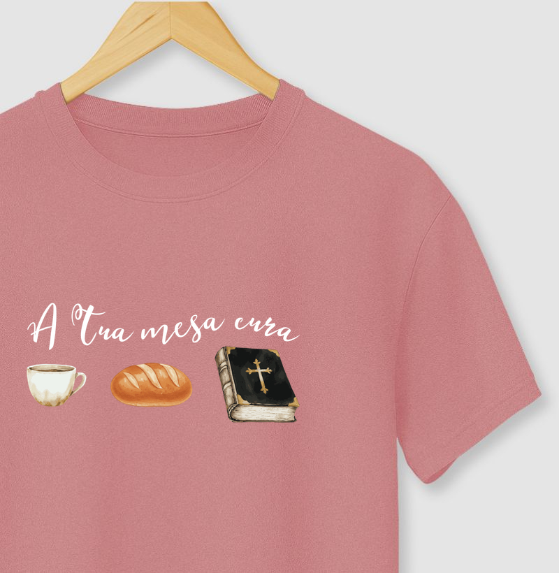 Camiseta Algodão com Estampa - A Tua Mesa Cura
