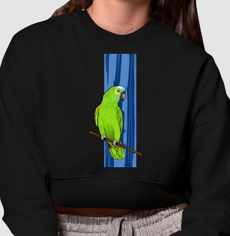Cropped Moletom Papagaio