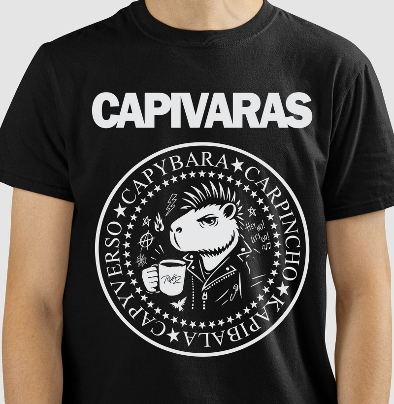 Camiseta Capivara Punk Rock