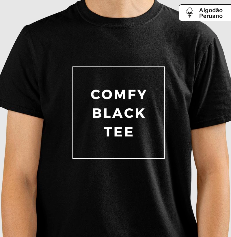 Comfy Black Tee Algodão Peruano